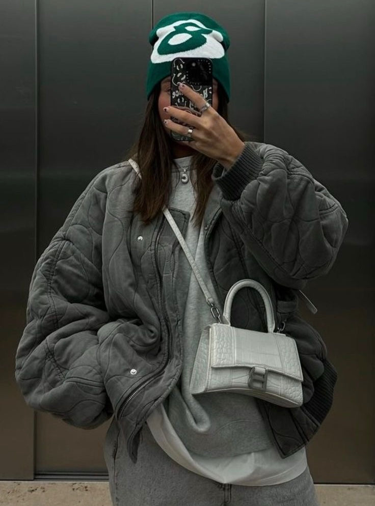 Women's Casual Quilted Bomber Jacket with Ribbed Collar