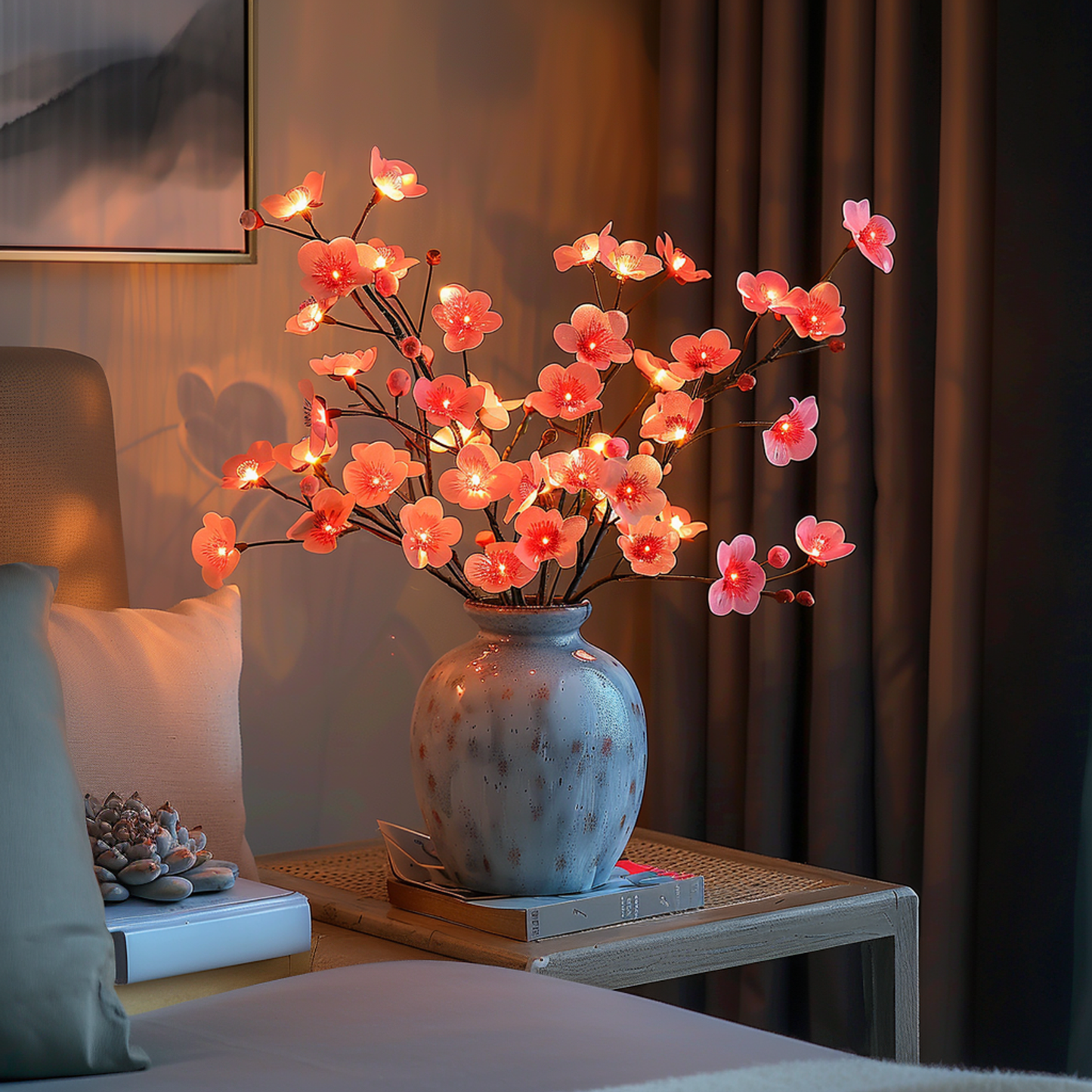 Fairy Light-Embellished Olive Branch