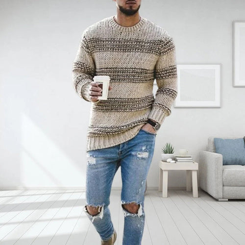 LAVINO - Men's Striped Knit Sweater