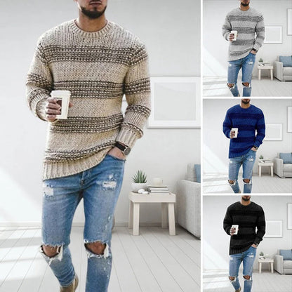 LAVINO - Men's Striped Knit Sweater