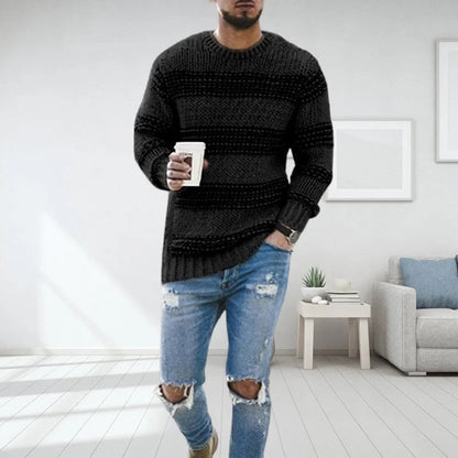 LAVINO - Men's Striped Knit Sweater