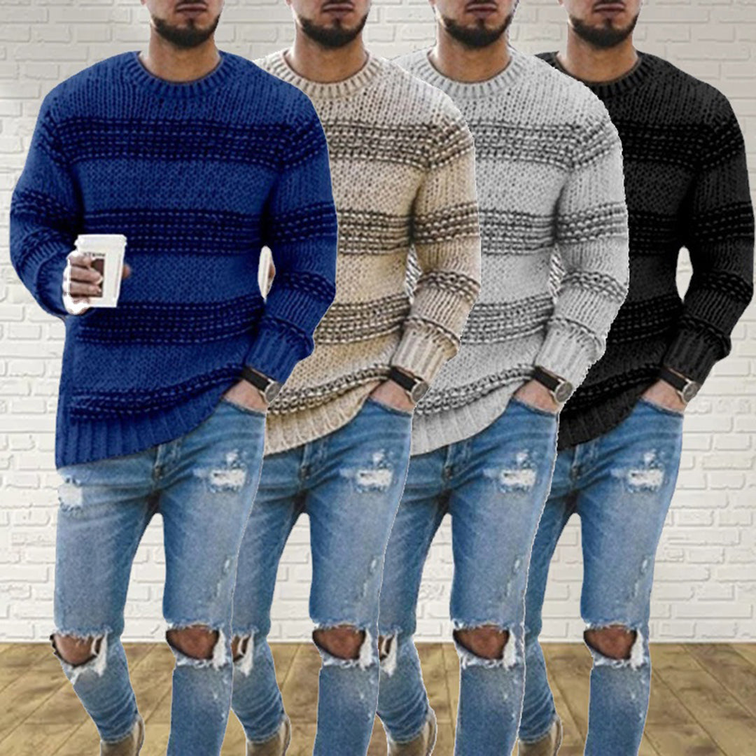 LAVINO - Men's Striped Knit Sweater