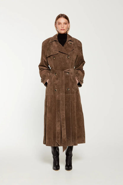Long Suede Overcoat