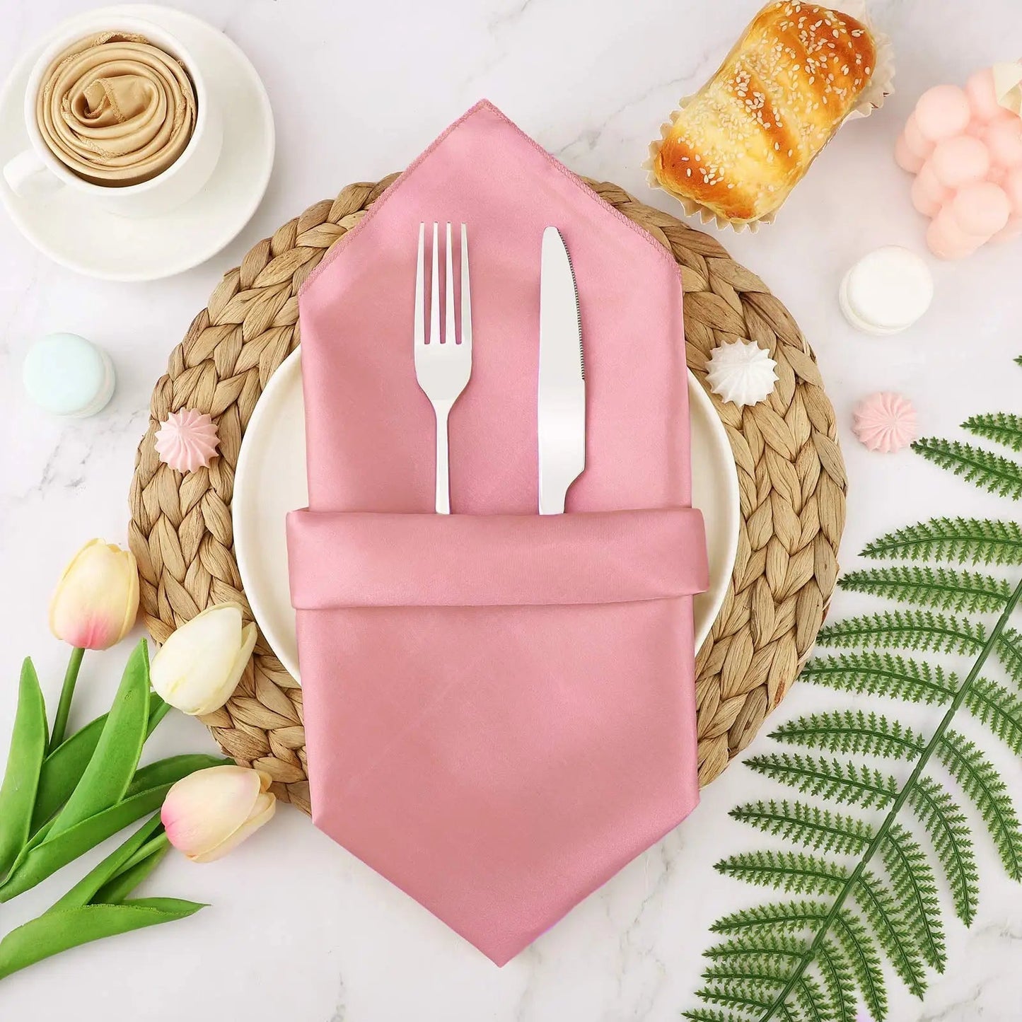 Set of 12 Elegant Luxury Satin Christmas Napkins - 30x30 cm for Stylish Table Decor