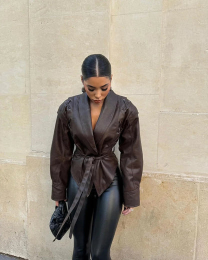 Madonna | Women's Winter Jacket Featuring a Stylish Tie Belt