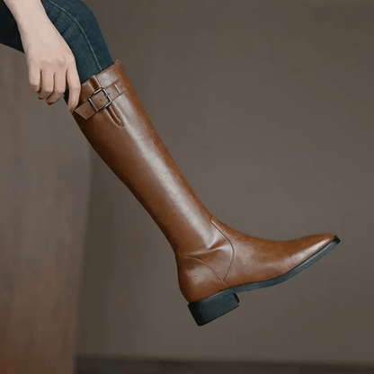 Mason | Women's Vintage Knee-High Boots – Chic Chunky Heel & Square Toe Design