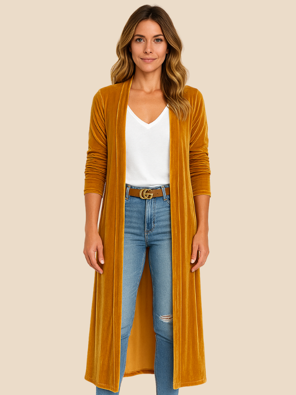 Madison | Women's Luxe Long Velour Cardigan