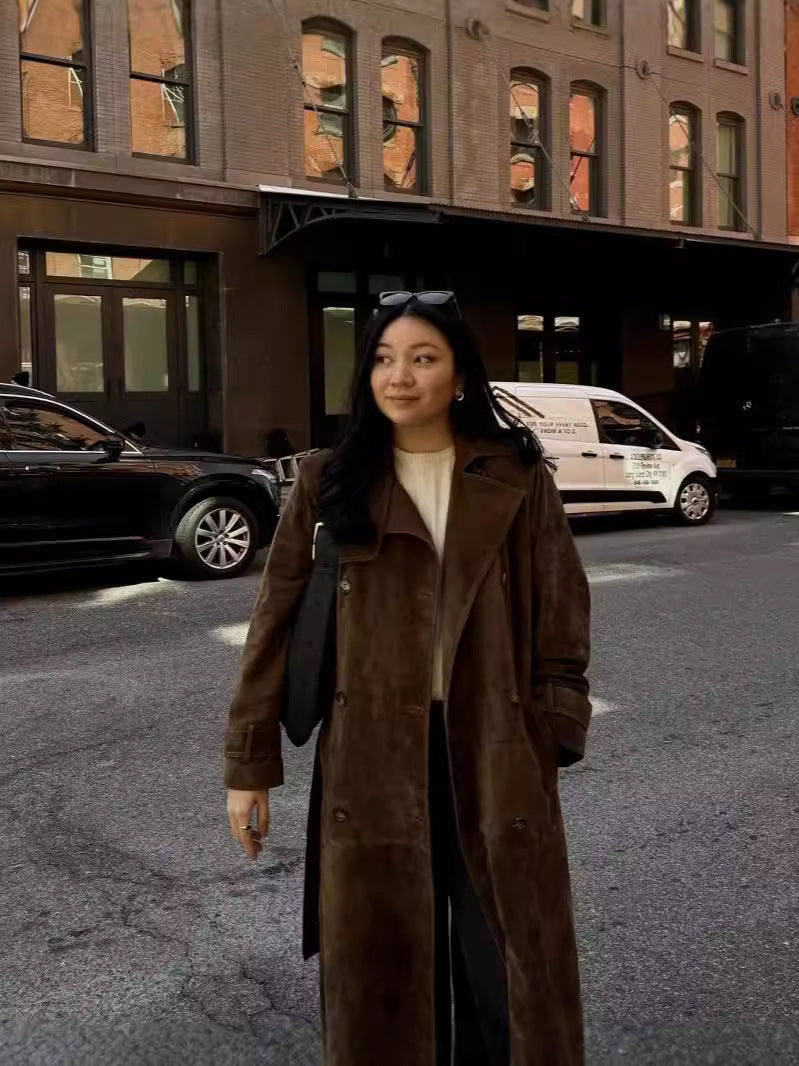 Stylish Long Suede Coat by Camilla