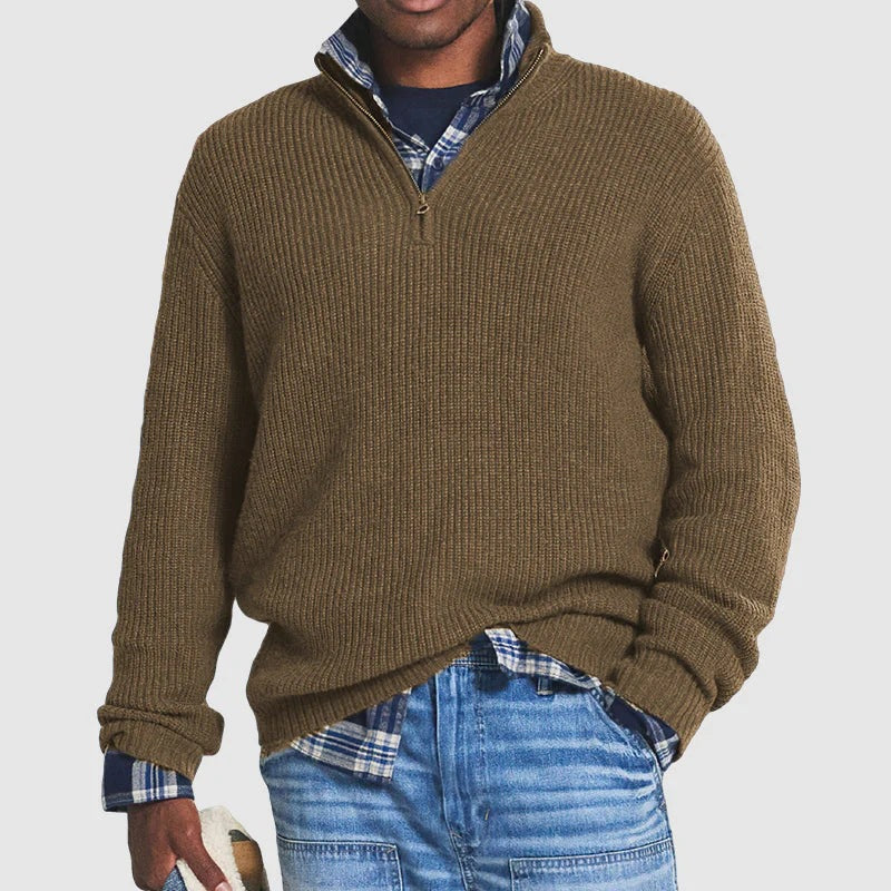 ZAVA - Men's Half-Zip Knitted Sweater