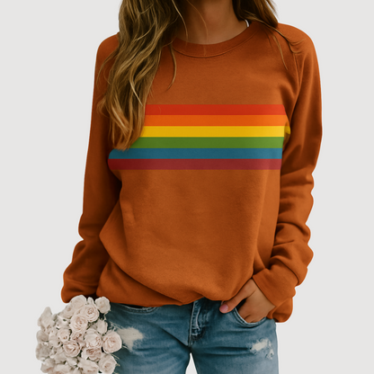 Divina | Women's Casual Hoodie with Rainbow Detail