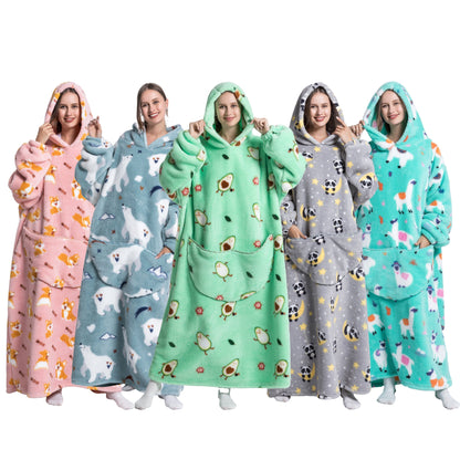 ICEY - Cozy Winter Fleece Hoodie Blanket