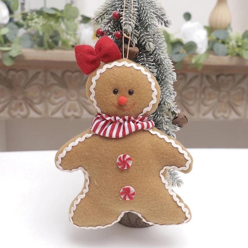 Handcrafted Plush Gingerbread Tree Ornament for Kids – Soft Christmas Decoration