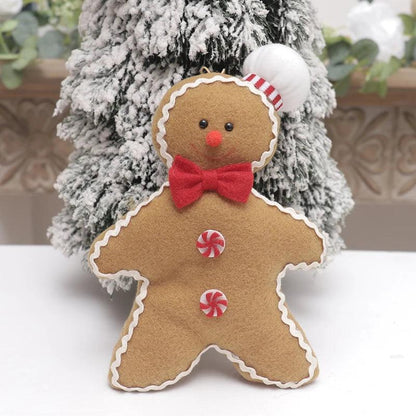 Handcrafted Plush Gingerbread Tree Ornament for Kids – Soft Christmas Decoration