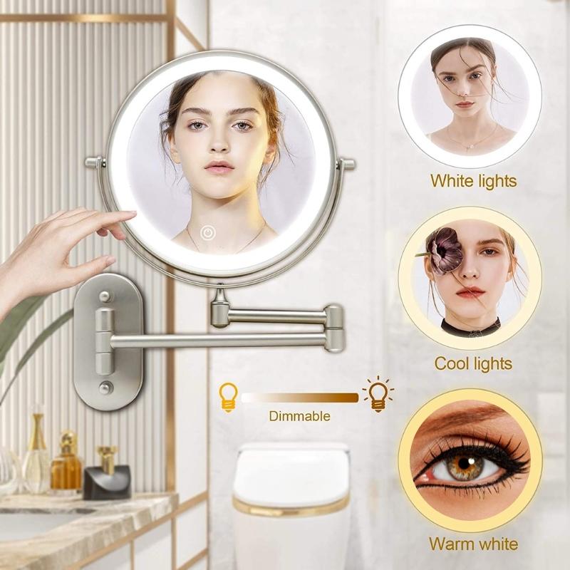 GlamGlow | Premium Gold Vanity Mirror with Magnifying Feature