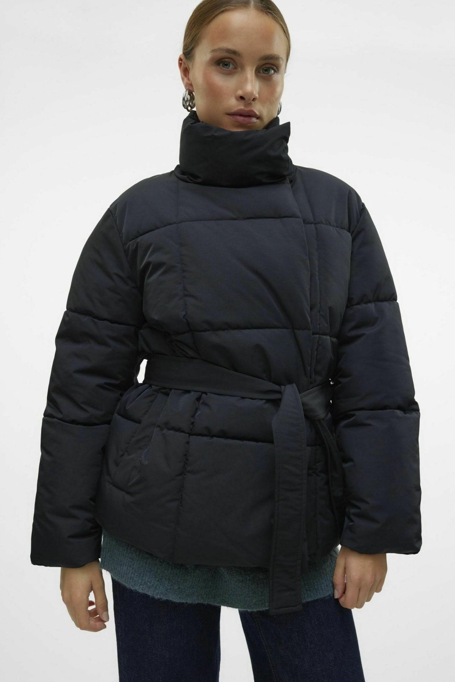 Quilted Jacket with Belt