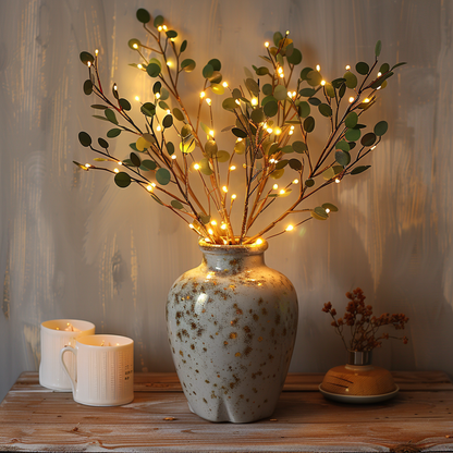 Fairy Light-Embellished Olive Branch