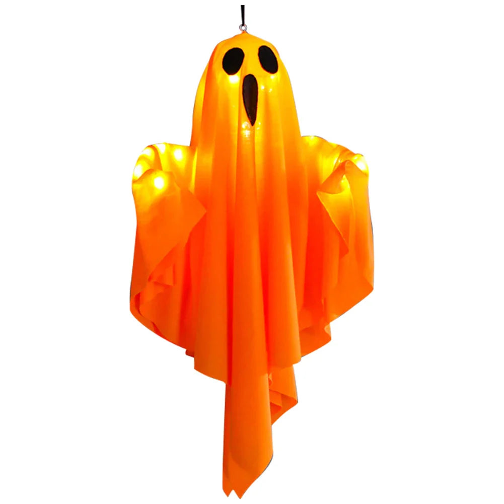 Illuminated White LED Ghosts for Halloween Home and Garden Decor