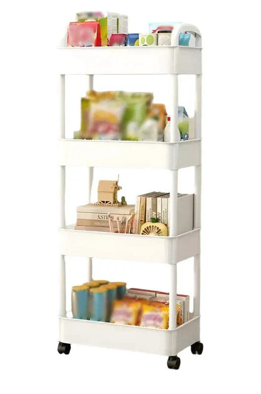 RollStack | Multi-Layer Plastic Storage Rack with Lockable Wheels - Portable Organizer