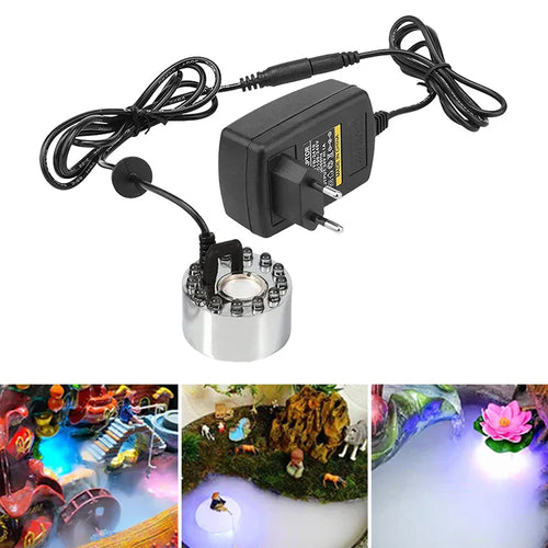 Fog Maker with 12 LED Lights for Fountains and Holiday Decor