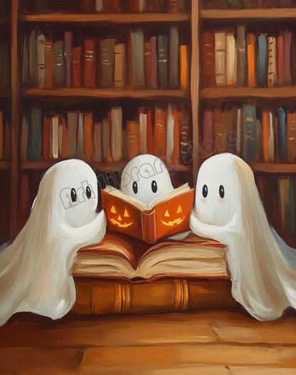 Halloween Wall Art Set featuring Pumpkins, Ghosts, and Cats — Autumn Home Decor