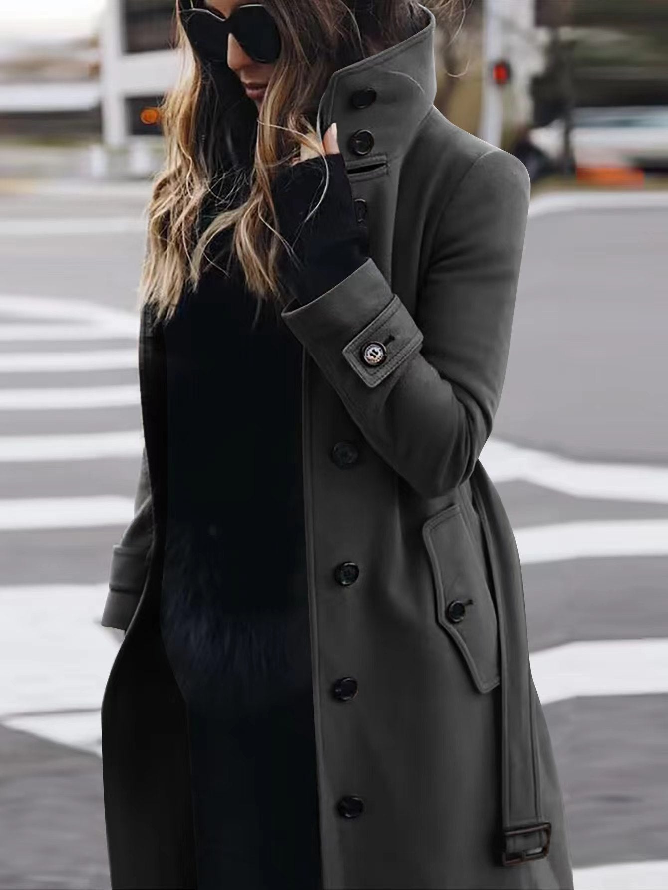 Thalia | Women's Long Button-Up Coat