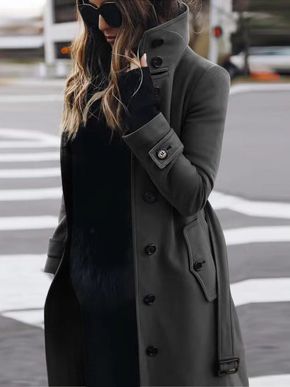 Thalia | Women's Long Button-Up Coat
