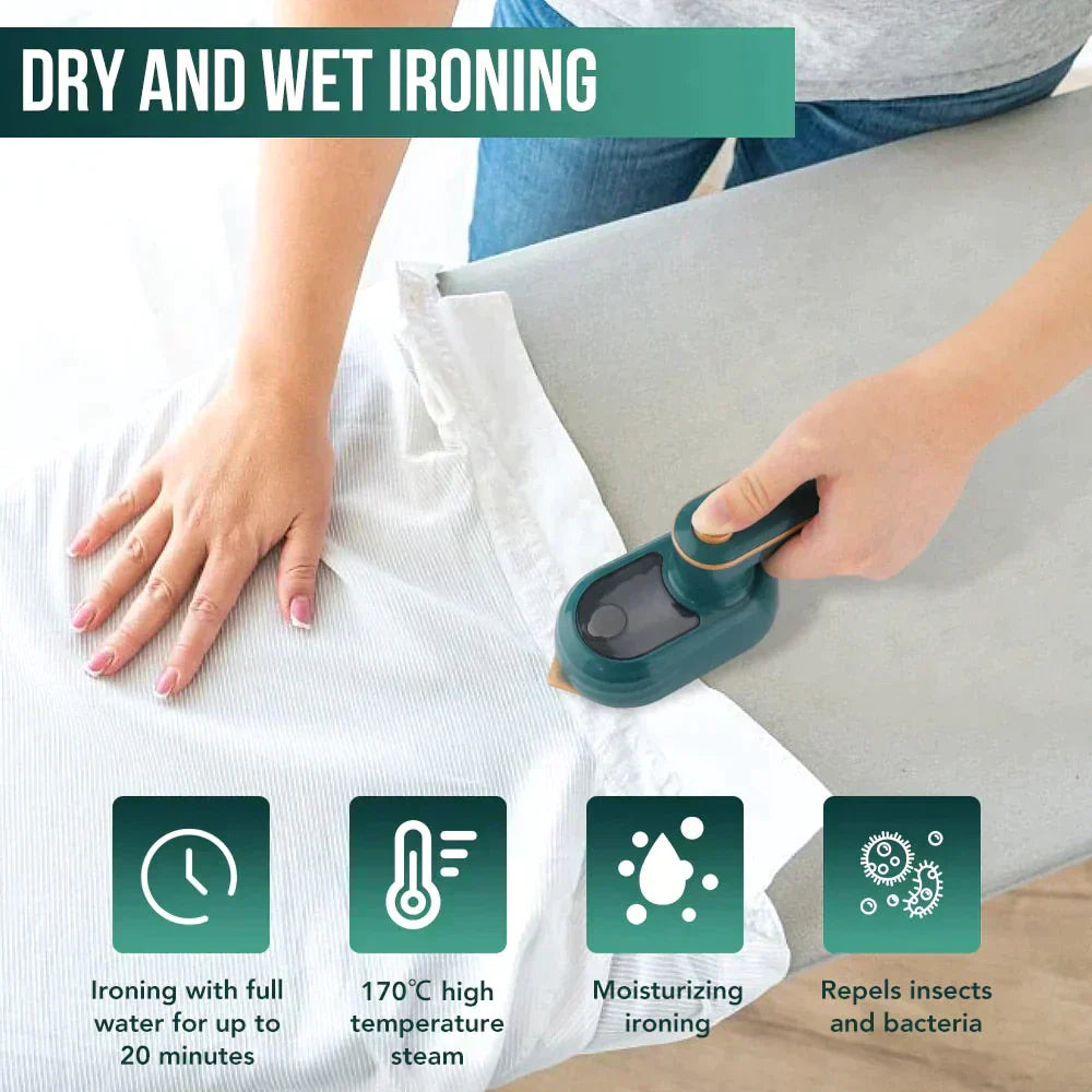 Portable 2-in-1 Mini Steam Iron for Easy Ironing!