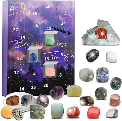 24-Day Crystal Discovery Advent Calendar Featuring Authentic Stones