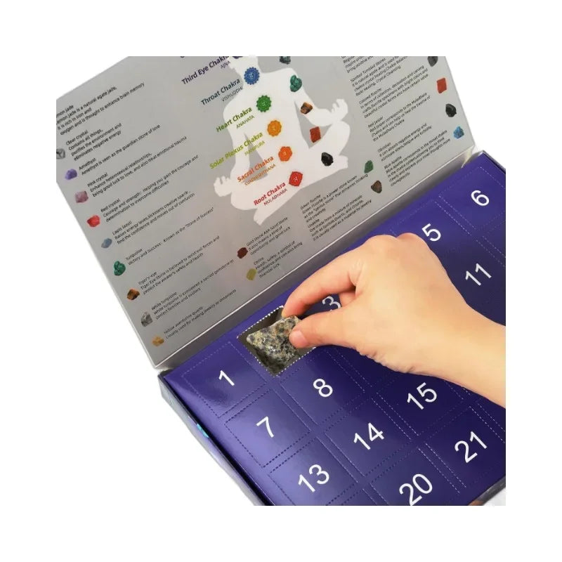 24-Day Crystal Discovery Advent Calendar Featuring Authentic Stones