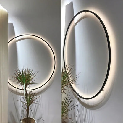 Round Design Wall Lamp with Indirect LED Lighting