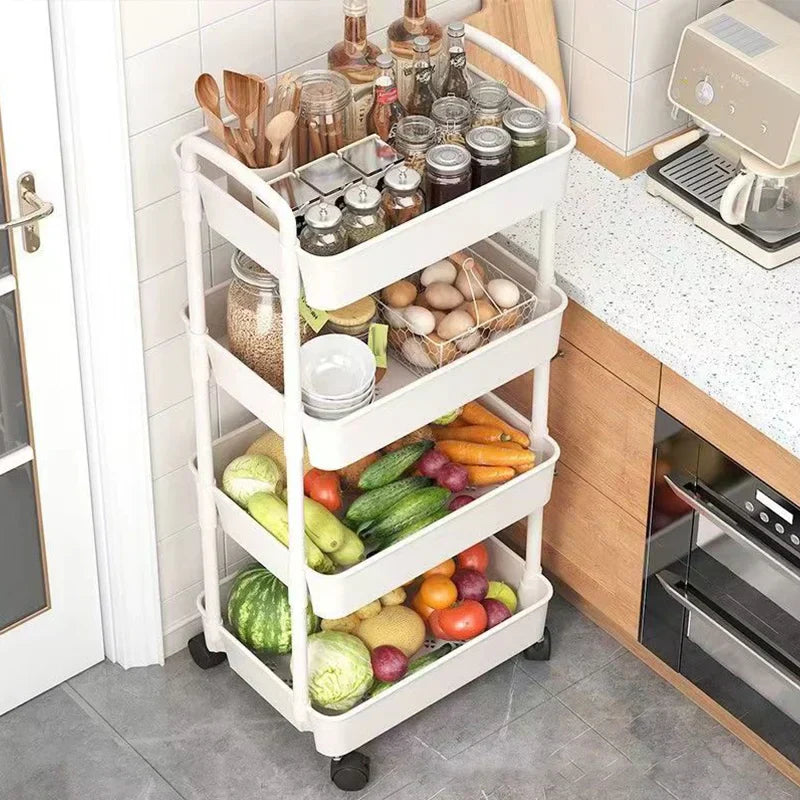 RollStack | Multi-Layer Plastic Storage Rack with Lockable Wheels - Portable Organizer