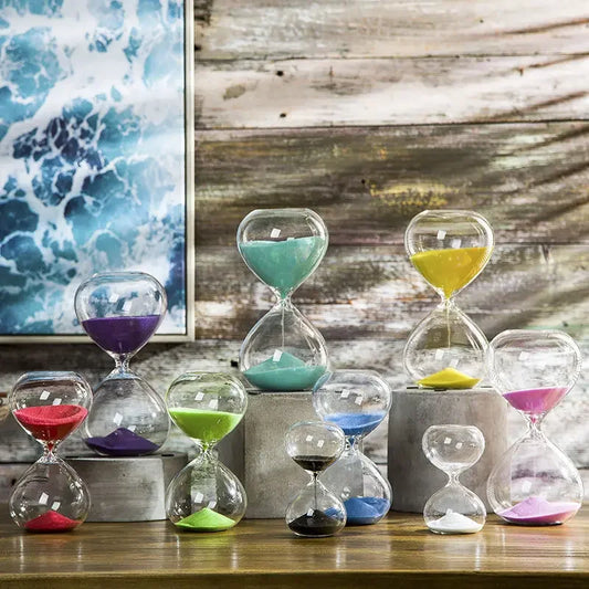 Artistic Glass Hourglass - Decorative Timepiece