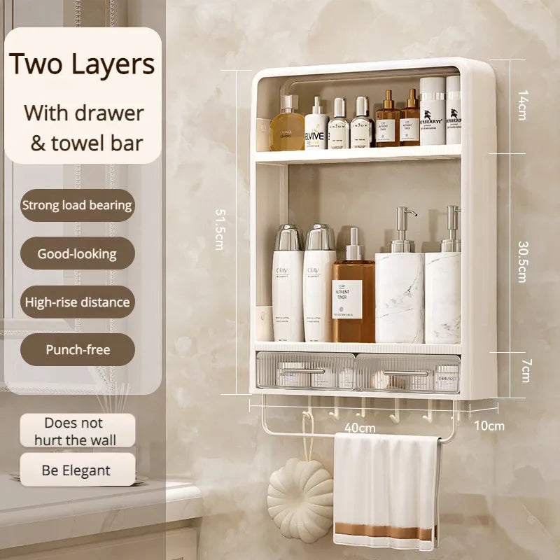 ShelfSnap | No-Drill Wall-Mounted Bathroom Organizer - Effortless Storage for Essentials