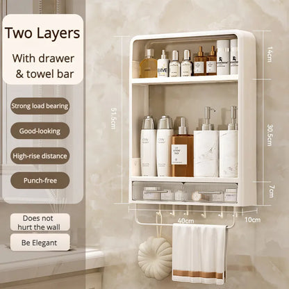ShelfSnap | No-Drill Wall-Mounted Bathroom Organizer - Effortless Storage for Essentials