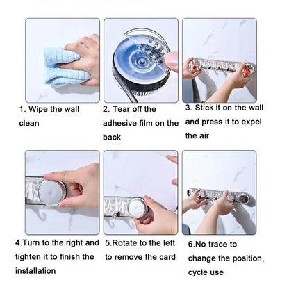 PowerHook | Versatile Tool-Free Rotating Suction Hooks - Strong and Multifunctional