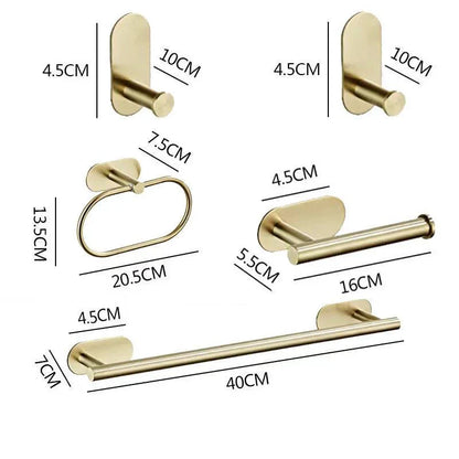 DazzleSet | Chic Gold Bathroom Accessory Set - No Drilling Required