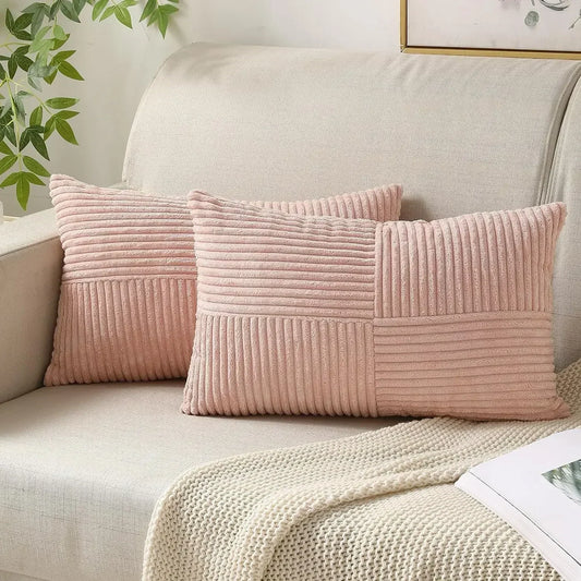 Chic Corduroy Throw Pillow Cover for Home Décor