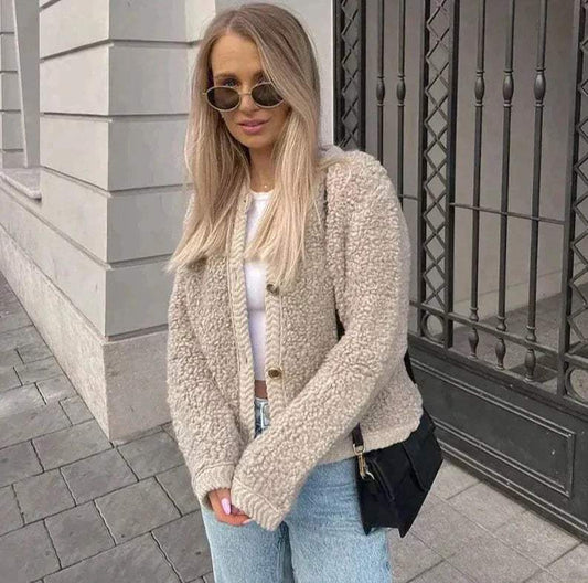 Women's Cozy Soft Teddy Jacket – Ideal for Autumn Wear