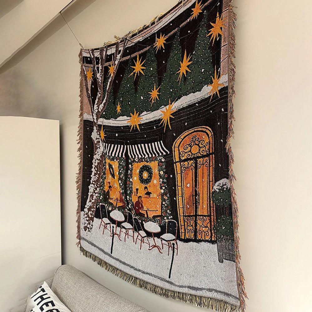 Nutcracker and Stars Pattern Christmas Blanket