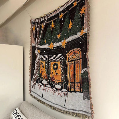 Nutcracker and Stars Pattern Christmas Blanket