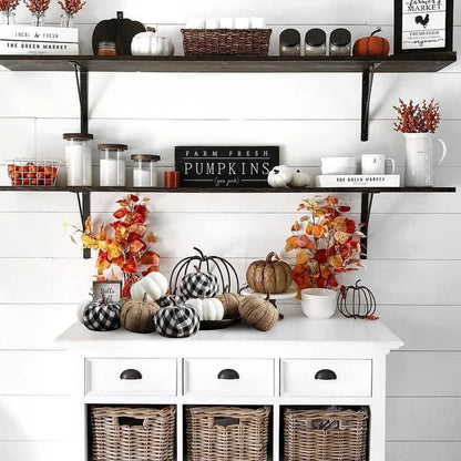 12-Piece Decorative Jute Pumpkin Set for Fall and Halloween