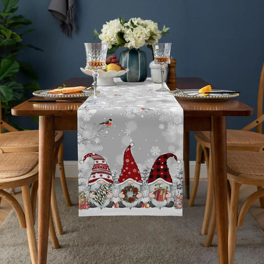 Winter Wonderland Decorative Tablecloth with Ice Crystal Design