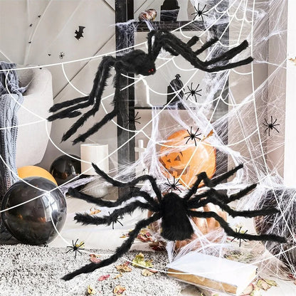 Life-Like Spider with Fuzzy Legs for Eerie Outdoor Halloween Decor