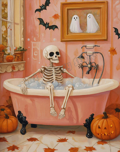 Halloween Wall Art Set featuring Pumpkins, Ghosts, and Cats — Autumn Home Decor