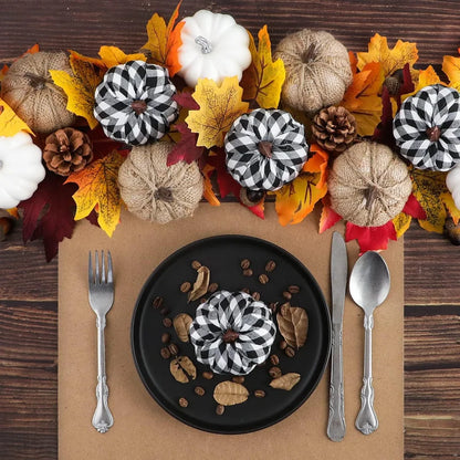 12-Piece Decorative Jute Pumpkin Set for Fall and Halloween