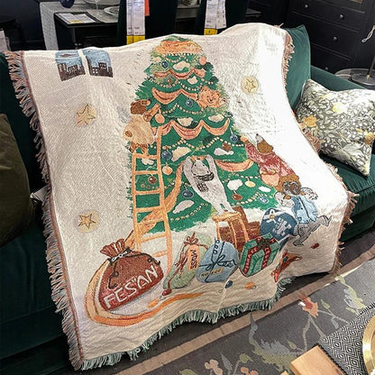 Nutcracker and Stars Pattern Christmas Blanket