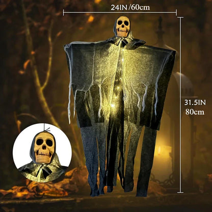LED Hanging Skull Ghost for Halloween Home and Garden Decor