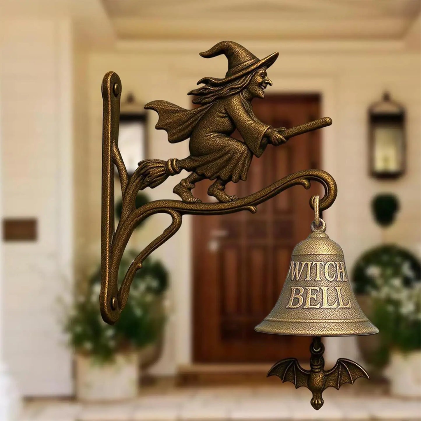 Enchanting Witch's Skull Doorbell for Home and Garden Decor