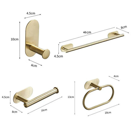 DazzleSet | Chic Gold Bathroom Accessory Set - No Drilling Required