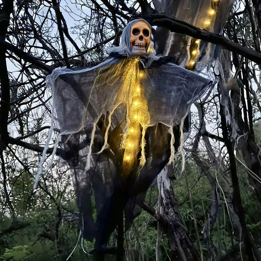 LED Hanging Skull Ghost for Halloween Home and Garden Decor